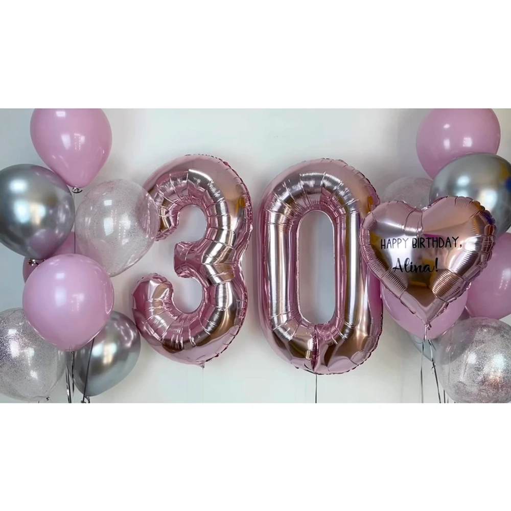 Композиция из шаров на 30 лет HB девушке