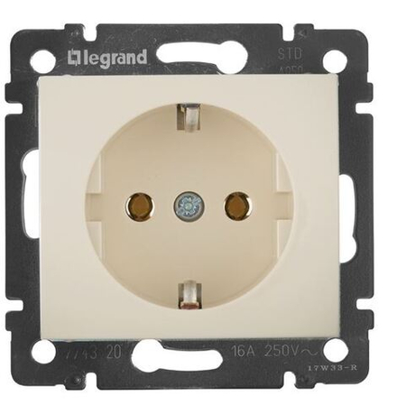 Розетка Legrand Valena с заземлением слоновая кость (бежевый) 774320