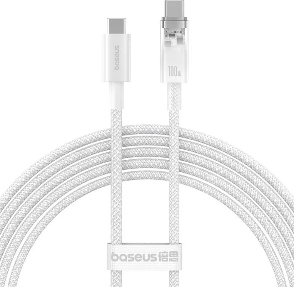 Кабель-зарядка Type-C на Type-C Baseus Explorer Series 100W 2м (P10319703221-01) белый