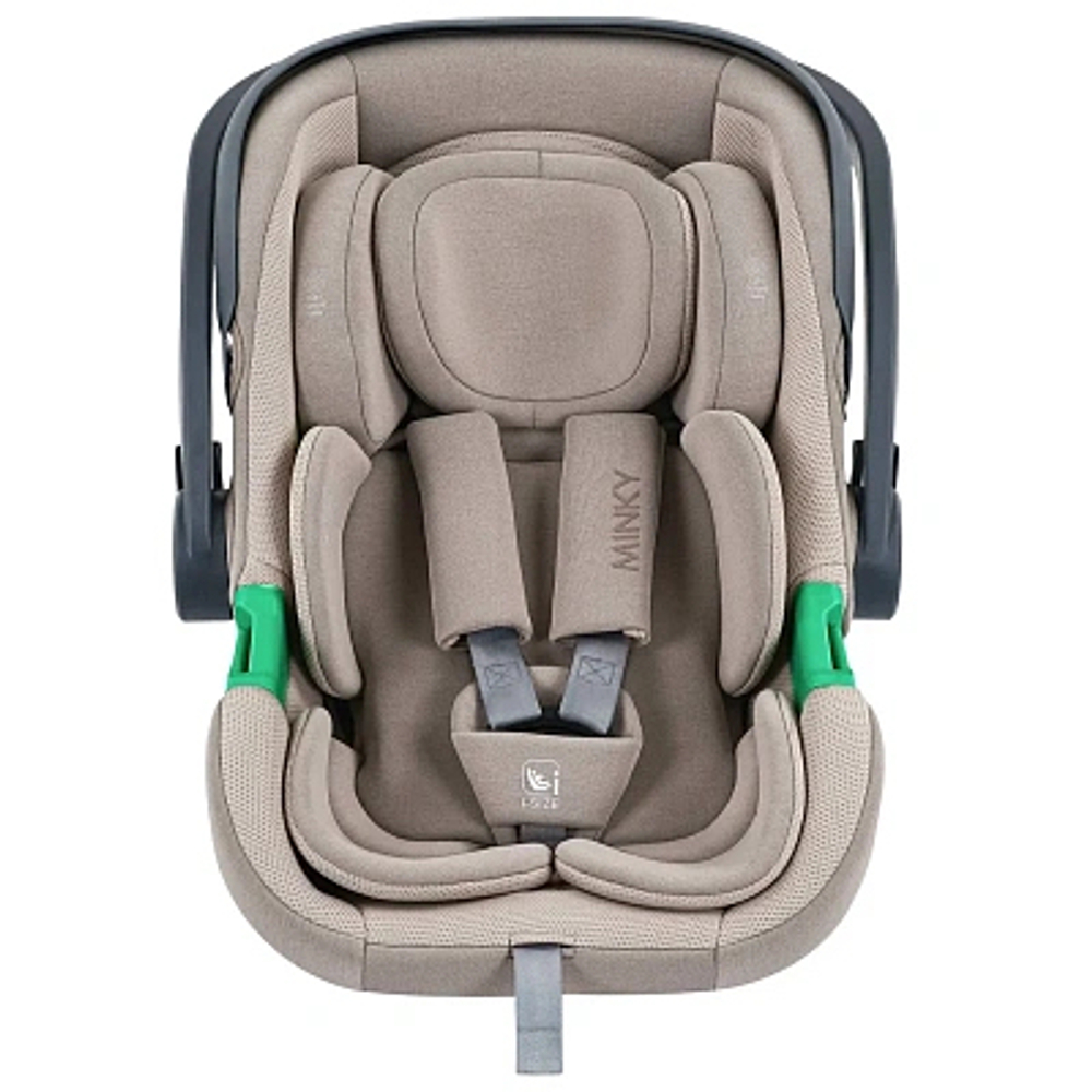Автолюлька Indigo Minky I-Size группа 0+ (0-13кг) бежевый