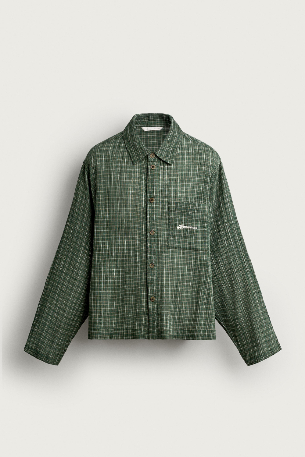 РУБАШКА В КЛЕТКУ С КОНТРАСТНОЙ ВЫШИВКОЙ — ZARA
