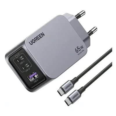 Зарядное устройство 2xUSB-C+1 USB, 65W, Nexode Pro, GaNInfinity X755, UGREEN 25871