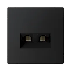 Розетка компьютерная RJ45 + RJ45, кат. Systeme Electric ArtGallery Карбон GAL001088