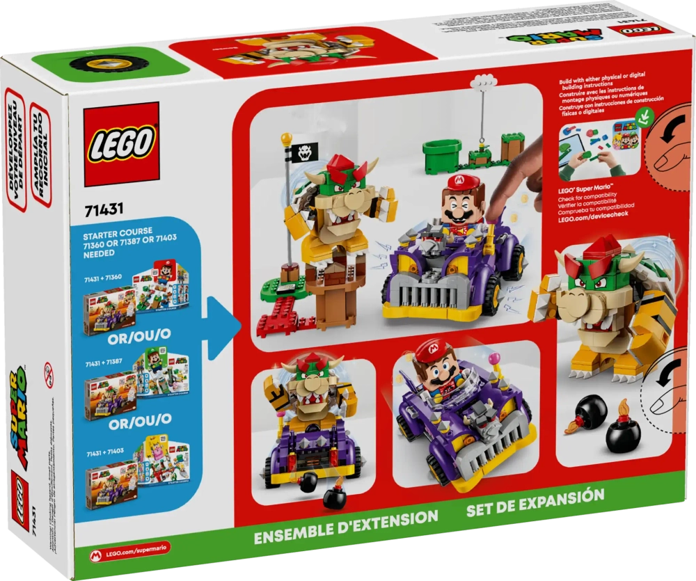 Конструктор LEGO Super Mario 71431 Набор для расширения Muscle Car от Bowser