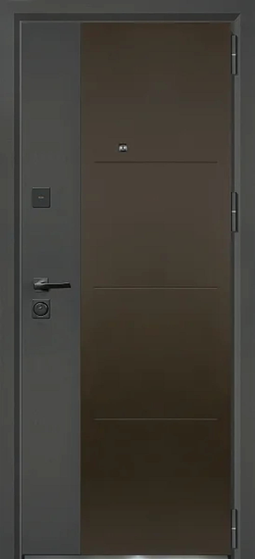 Аваллон мет/мет — Муар черный_Муар меланж, 850х2030, Левое
