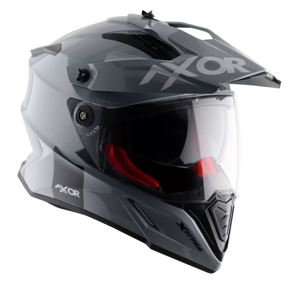Шлем AXOR X-CROSS DUAL VISOR SC, с визором, цвет светло-серый (XL)
