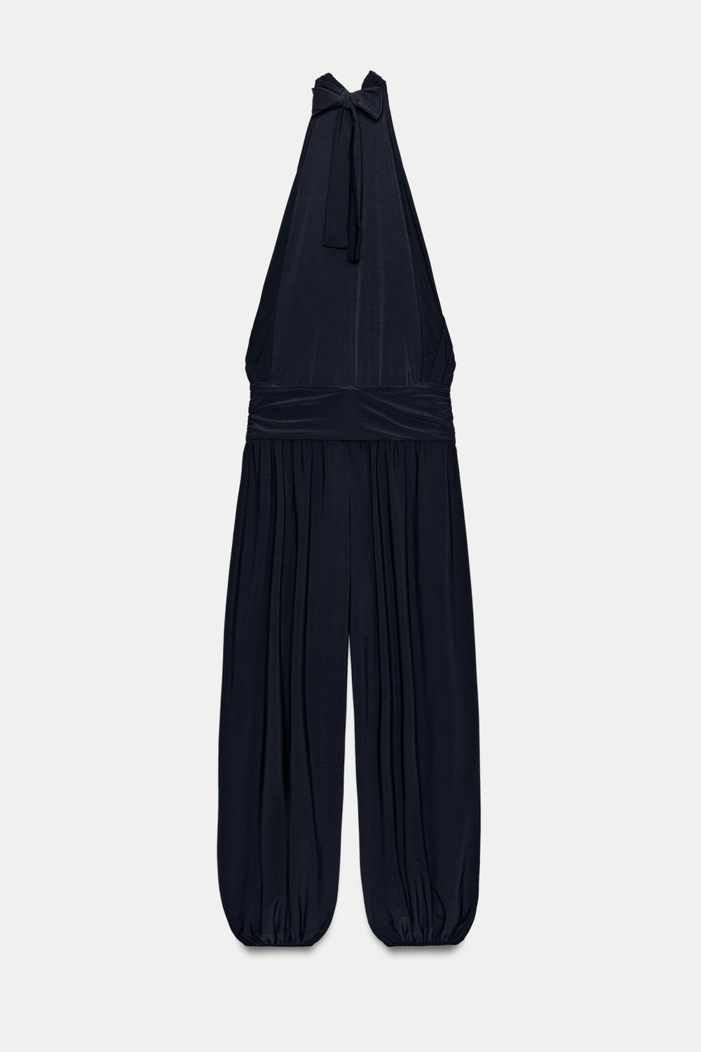 ДРАПИРОВАННЫЙ КОМБИНЕЗОН ХАЛТЕР С ОБЪЕМНЫМИ БРЮКАМИ — ZARA
