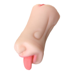 Телесный двусторонний мастурбатор 19см ротик и вагина ToyFa Juicy Pussy Fruity Tongue 893019