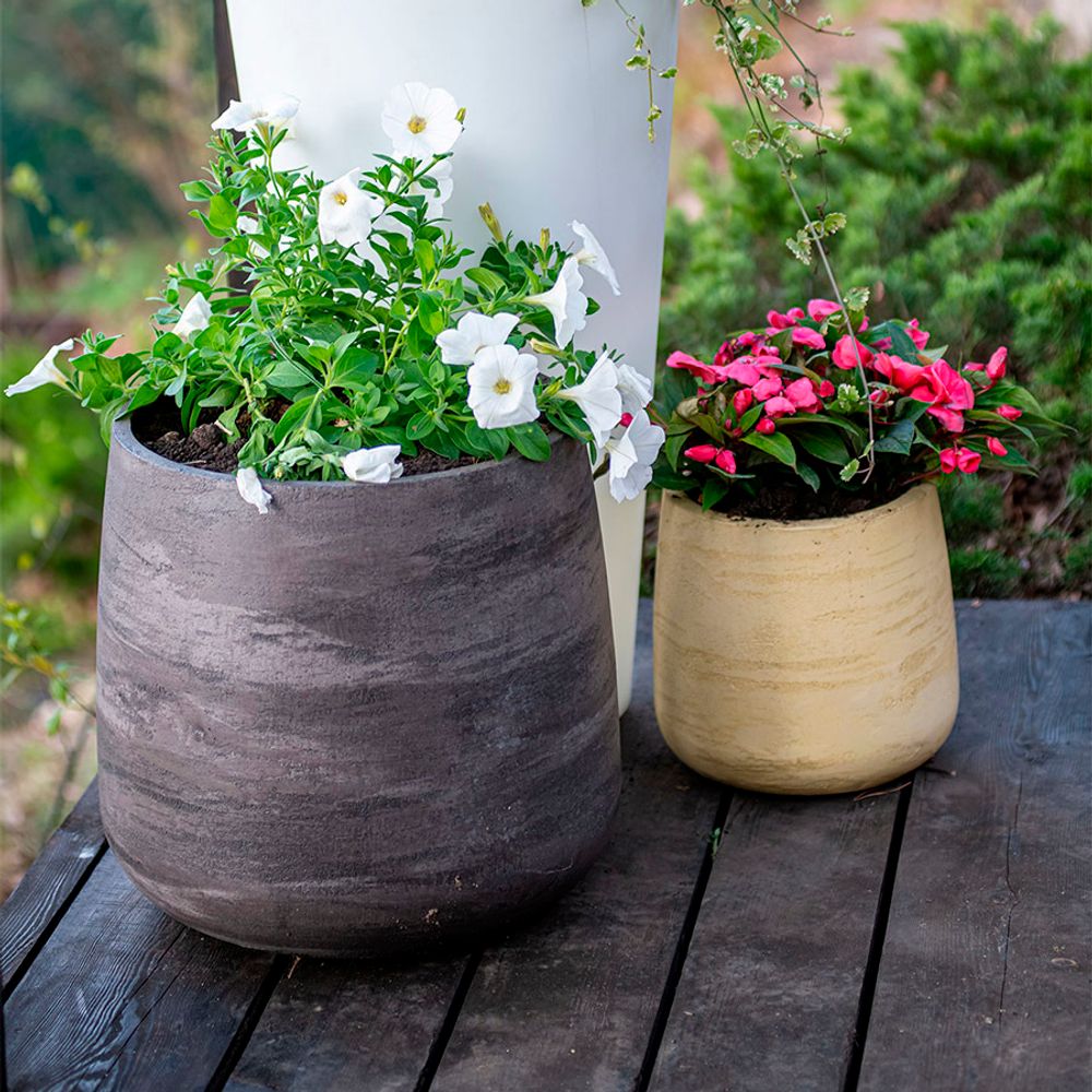 Кашпо BOWL CONCRETE GREY DARK D80 H45
