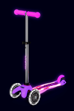 Самокат Mini Micro Deluxe Glow Plus (светящийся) LED морозный розовый