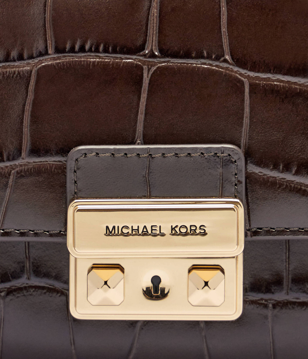 Кожаный клатч Michael Kors - коричневый(32F4G2RC9E)