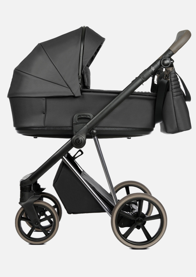 Roan Коляска 2 в 1 Sol Leather Woodland Gray Nickel Cappuccino