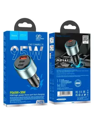Автомобильное зарядное устройство Hoco NZ9 95W (PD65W+PD30W+QC3.0), 2C1A, черный