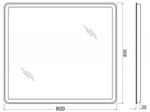Зеркало BelBagno SPC-MAR-800-800-LED-BTN