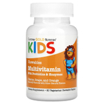 California Gold Nutrition, жевательные мультивитамины с пробиотиками, ферментами, витаминами A и C для детей, фруктовое ассорти, 60 вегетарианских таблеток