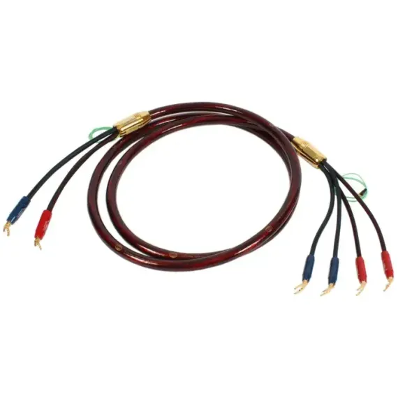 Готовый акустический кабель Van den Hul The Nova. 2 метра пара. Разъем BERRI bi-wiring (2-4). Цвет: красный