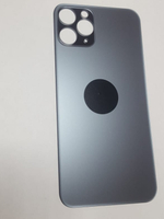 Задняя крышка для iPhone 11 Pro (A2215) Серый (стекло, широкий вырез под камеру, логотип)