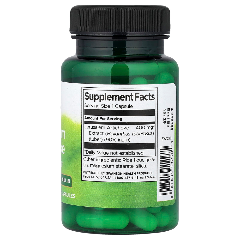 Swanson Vitamins, пребиотик артишок, 400 мг, 60 капсул