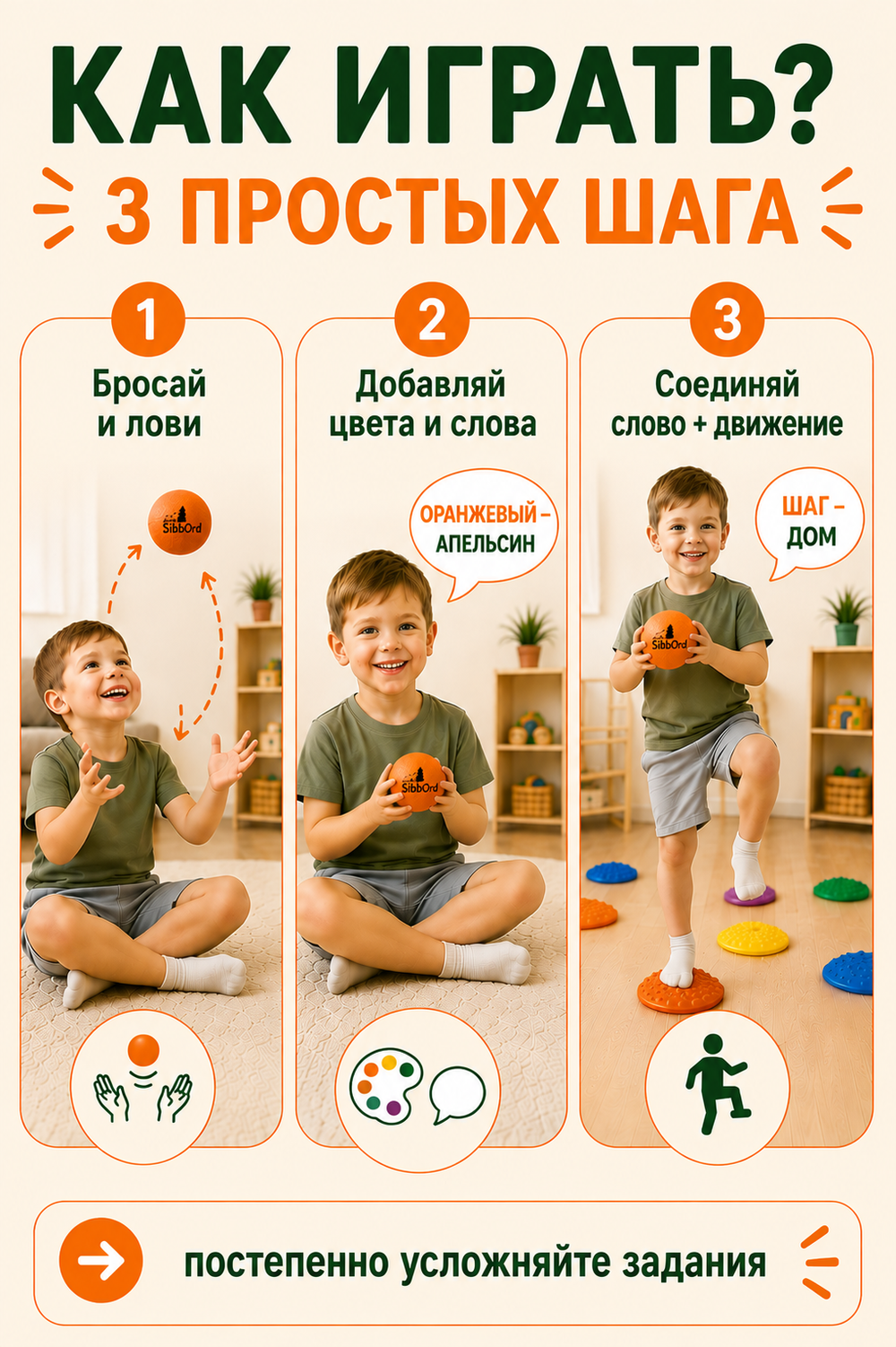 Кинезио мячик (оранжевый)
