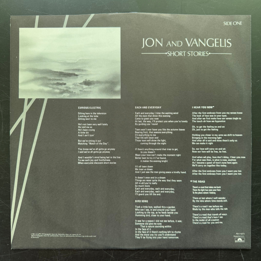 Jon And Vangelis ‎– Short Stories (США 1980г.)