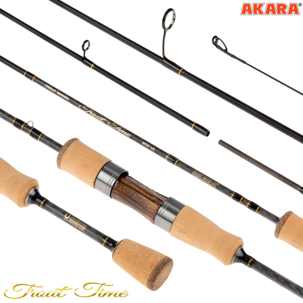 Спиннинг  штекерный угольное 2 колена Akara Trout Time 602 UL (0,4-3,5) 1,83