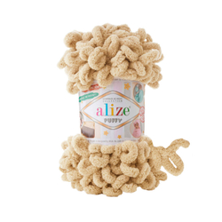 Пуффи (Puffy) пряжа Alize 100%микрополиэстер 5х100г/9,2 м 95 бежевый