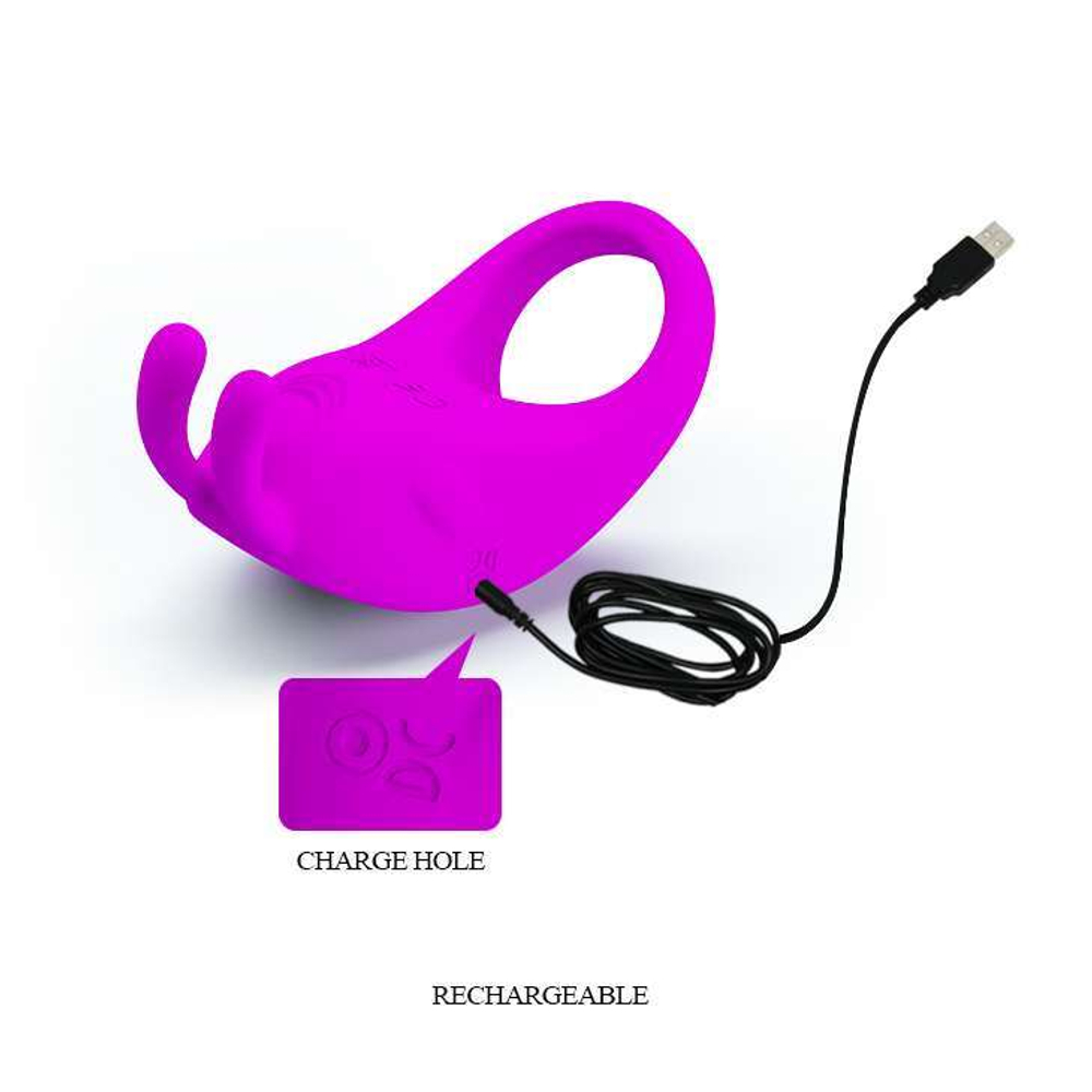 Лиловое эрекционное кольцо с вибрацией Rabbit Vibrator (Цвет: лиловый)