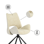 Стул на металлокаркасе Woodville Balaton 360 крутящийся beige, black, ножки черные