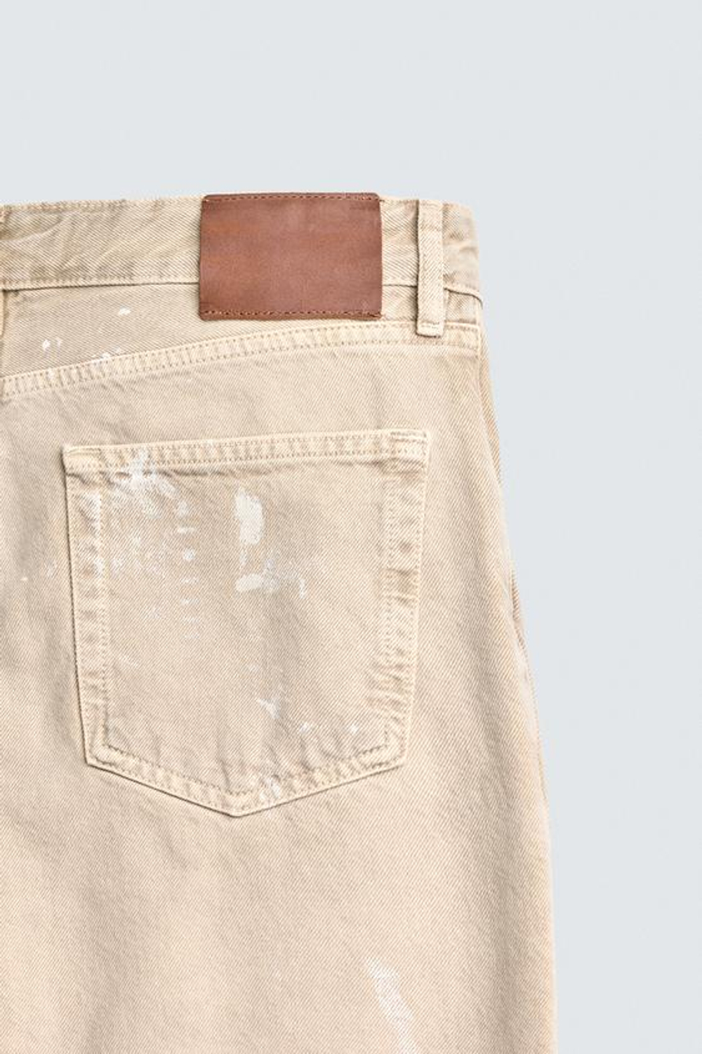 ZARA ДЖИНСЫ FLARE С ЭФФЕКТОМ БРЫЗГ КРАСКИ, СВЕТЛЫЙ РЫЖЕВАТО-КОРИЧНЕВЫЙ
