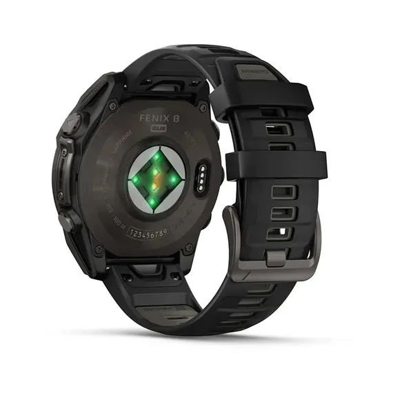 Fenix 8 - 47 мм, Solar, Sapphire (титановый угольно-серый DLC с черным ремешком)