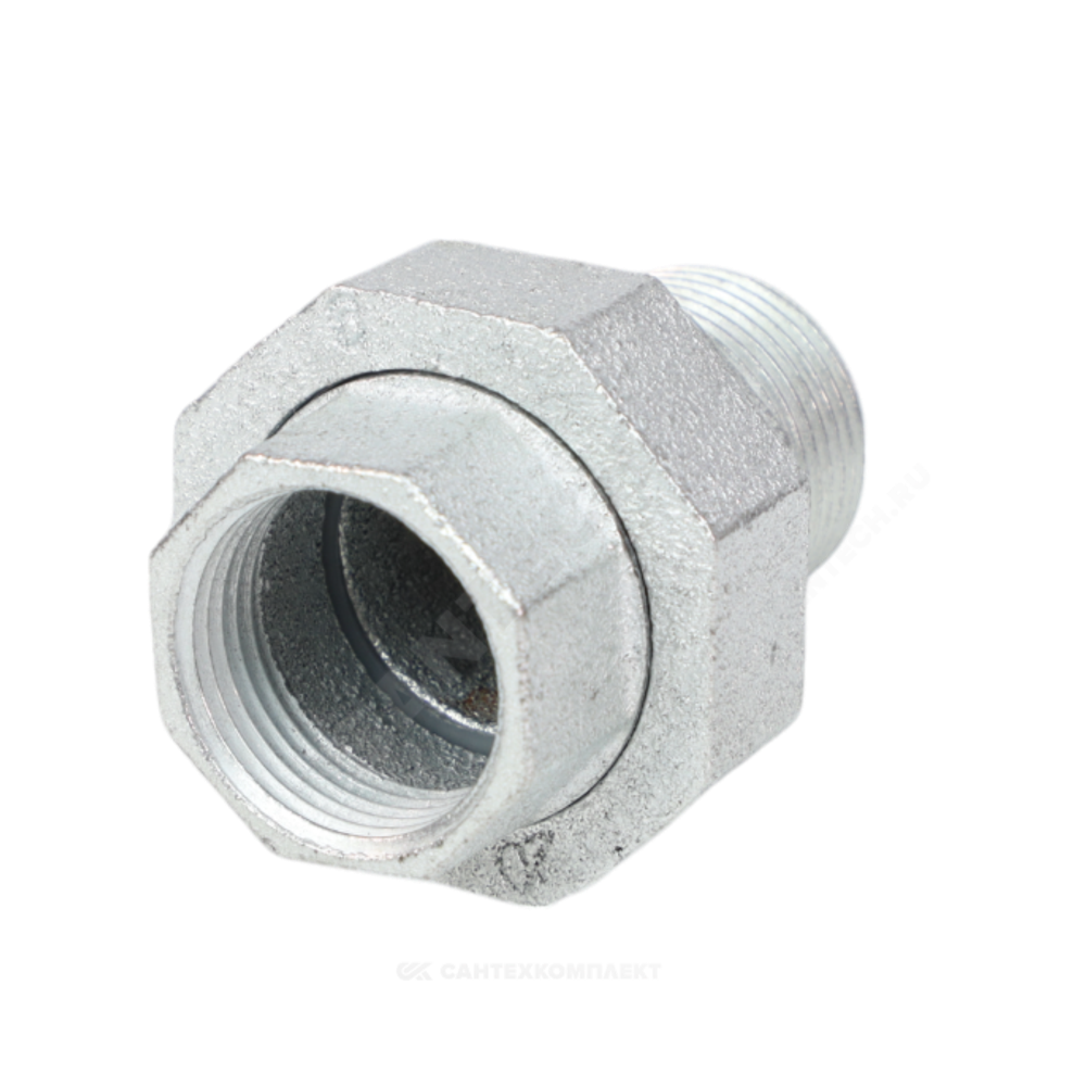 Соединитель прямой американка чугун оц Ду 20 (3/4") ВР/НР Fittex