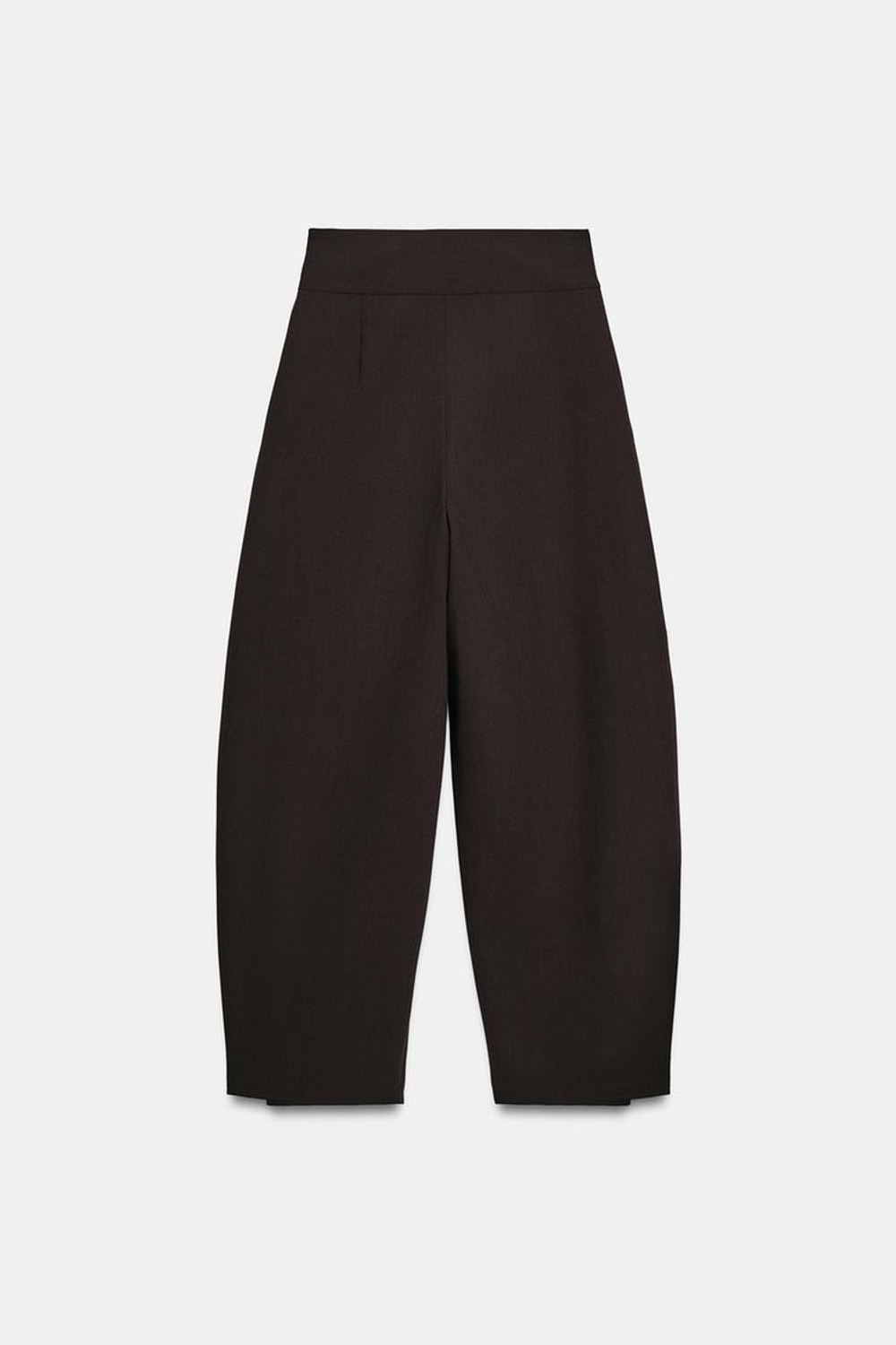 ZARA БРЮКИ BALLOON С ЗАЩИПАМИ, ТЕМНО-БОРДОВЫЙ