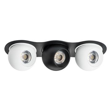 Комплект из светильников и рамки 3*LED 27W 4000K i637647464 чёрный/белый InteroBall Lightstar