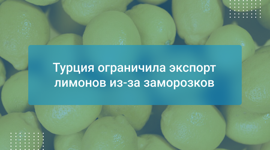 Турция ограничила экспорт лимонов из-за заморозков