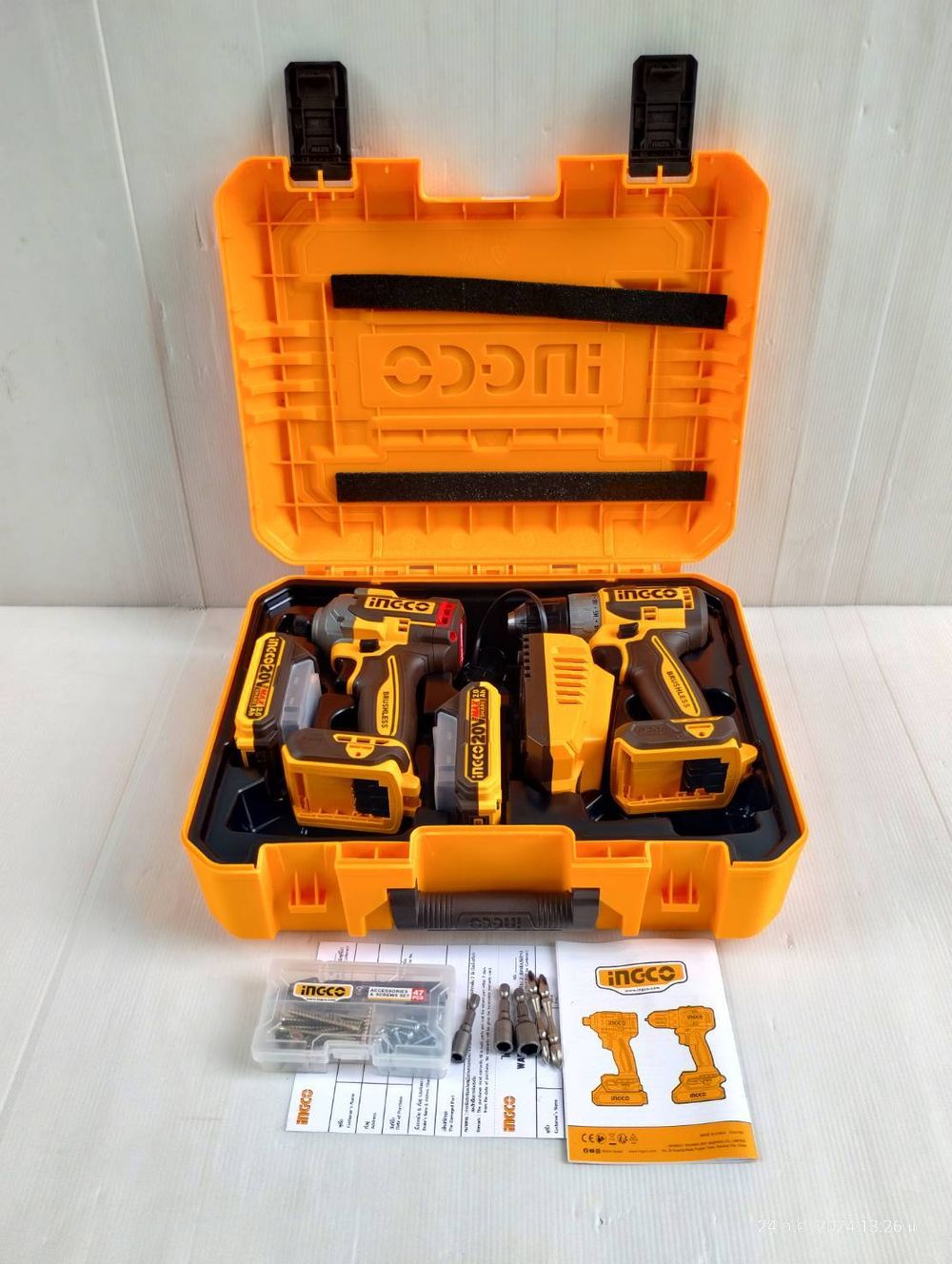Набор 20В BL винтоверт 285Нм и шуруповерт 52Нм SUPER INGCO CKLI20272 INDUSTRIAL