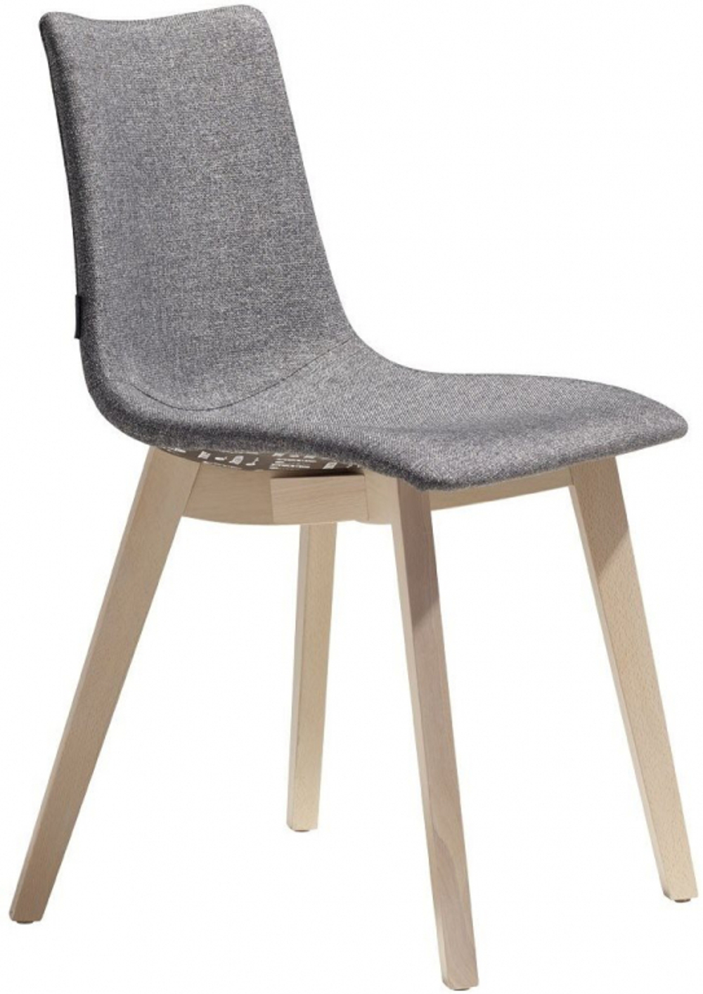 Стул с обивкой Scab Design Natural Zebra Pop, отбеленный бук, серый