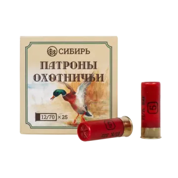 Патроны охотничьи дробовые СИБИРЬ 12/70; дробь №5; 32гр; б/к; капсюль СХ-2000; 250 шт/кор