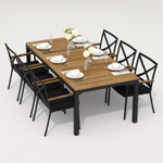 Обеденная группа Ideal Patio ТЕЛЛА  ФЕСТА  каркас карбон, стол тик 200, ткань черная