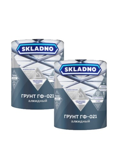 Грунт Skladno ГФ-021, красно-коричневый, 0,8 кг 2шт