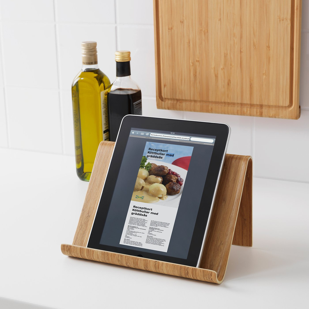 IKEA VIVALLA  (ИКЕА ВИВАЛЛА)  -  Подставка для планшета - бамбуковый шпон 26х17 см
