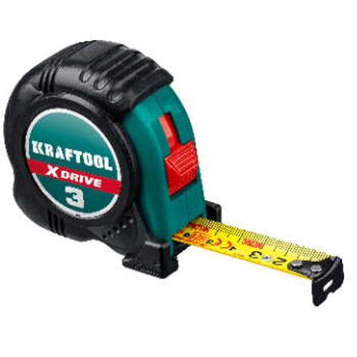 Рулетка с нейлоновым покрытием 3 м 19 мм, KRAFTOOL X-Drive, 34122-03-19_z02
