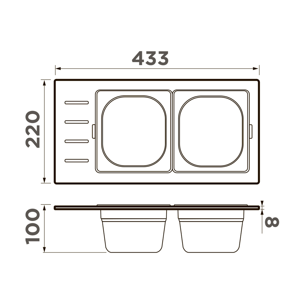 Контейнер Omoikiri DC-02-2-GB