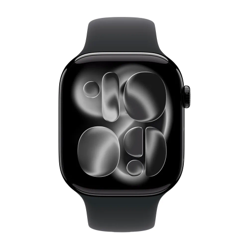 Умные часы Apple Watch Series 11 GPS, 46mm, Jet Black Aluminium Case with Black Sport Band, M/L