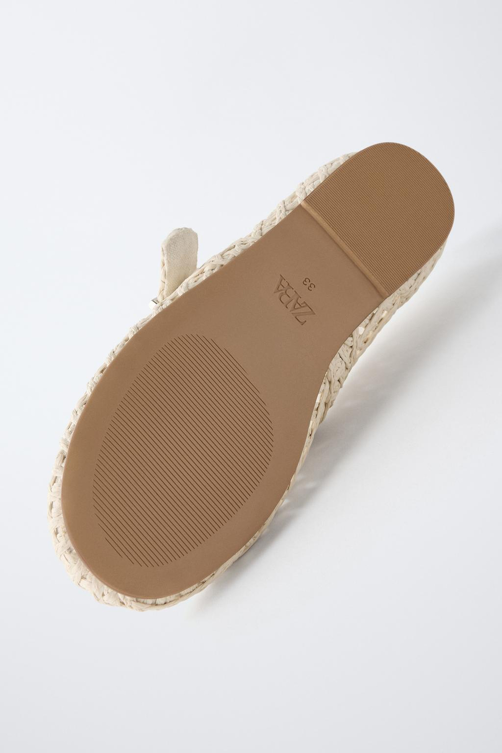 ZARA БАЛЕТКИ ИЗ РАФИИ, ЭКРЮ