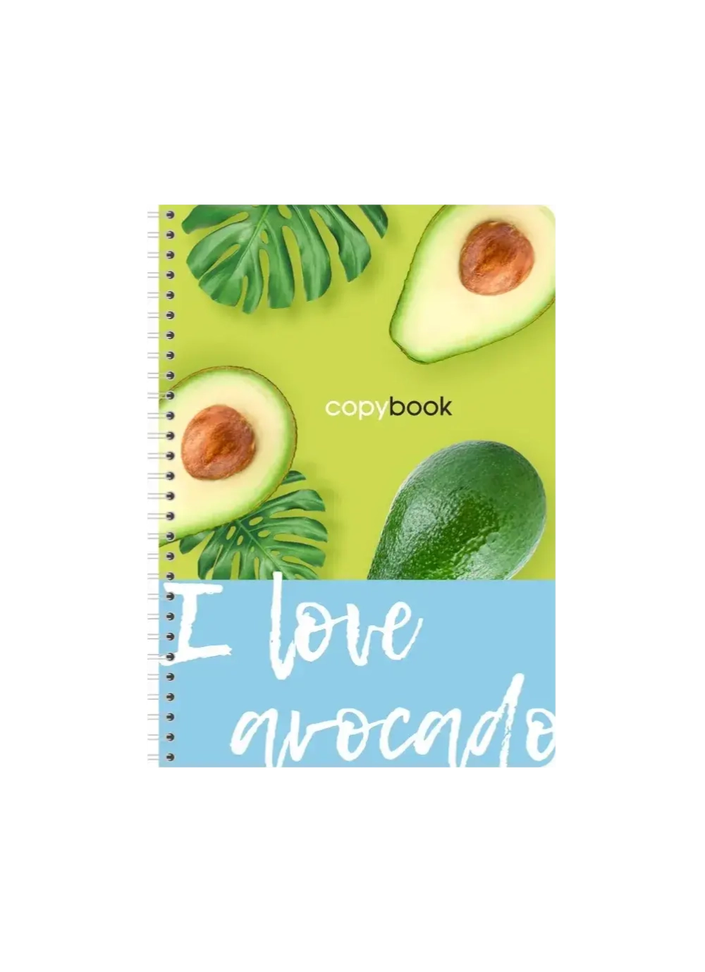 Тетрадь 80 л. кл. гребень, Lamark I love avocado, карт. обложка, полноцв. печать, выборочный Уф-лак