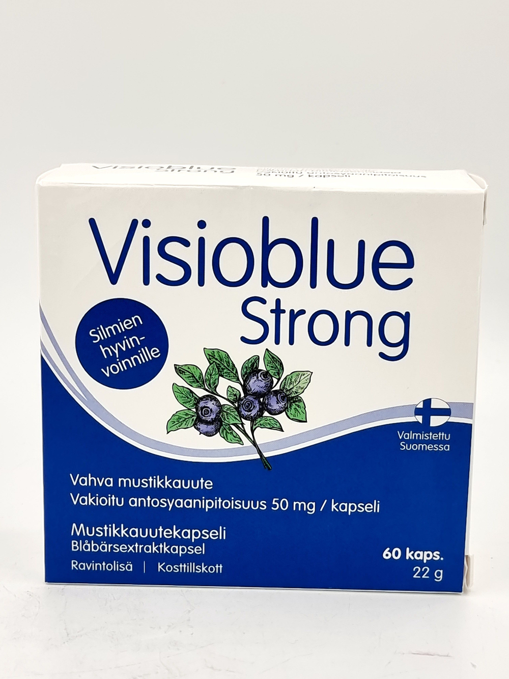 Витамины для глаз Visioblue Strong с экстрактом черники, 60 капсул (из Финляндии)