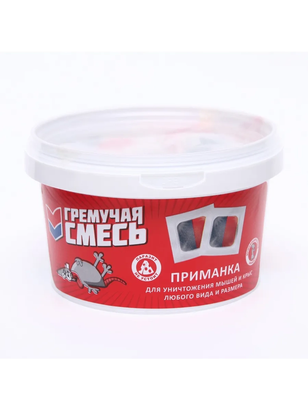 Тесто-брикеты от грызунов "Гремучая смесь", банка, 500 г