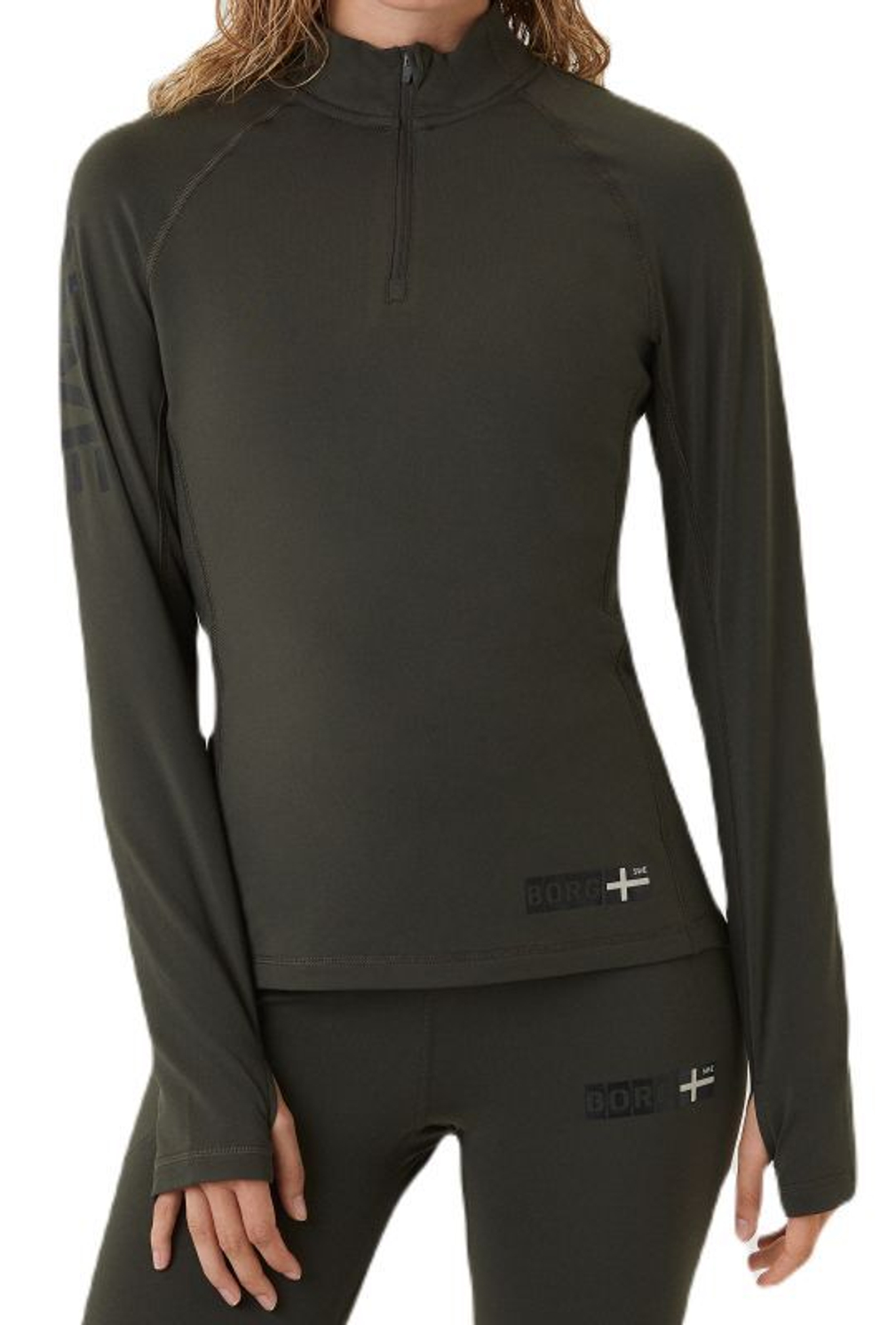 Женская Кофта теннисная Björn Borg Sthlm Midlayer - зеленый