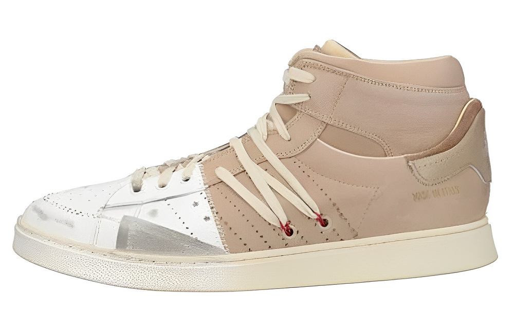 HIDNANDER Leather Stylish Skateboarding Shoes Men"s White Umber