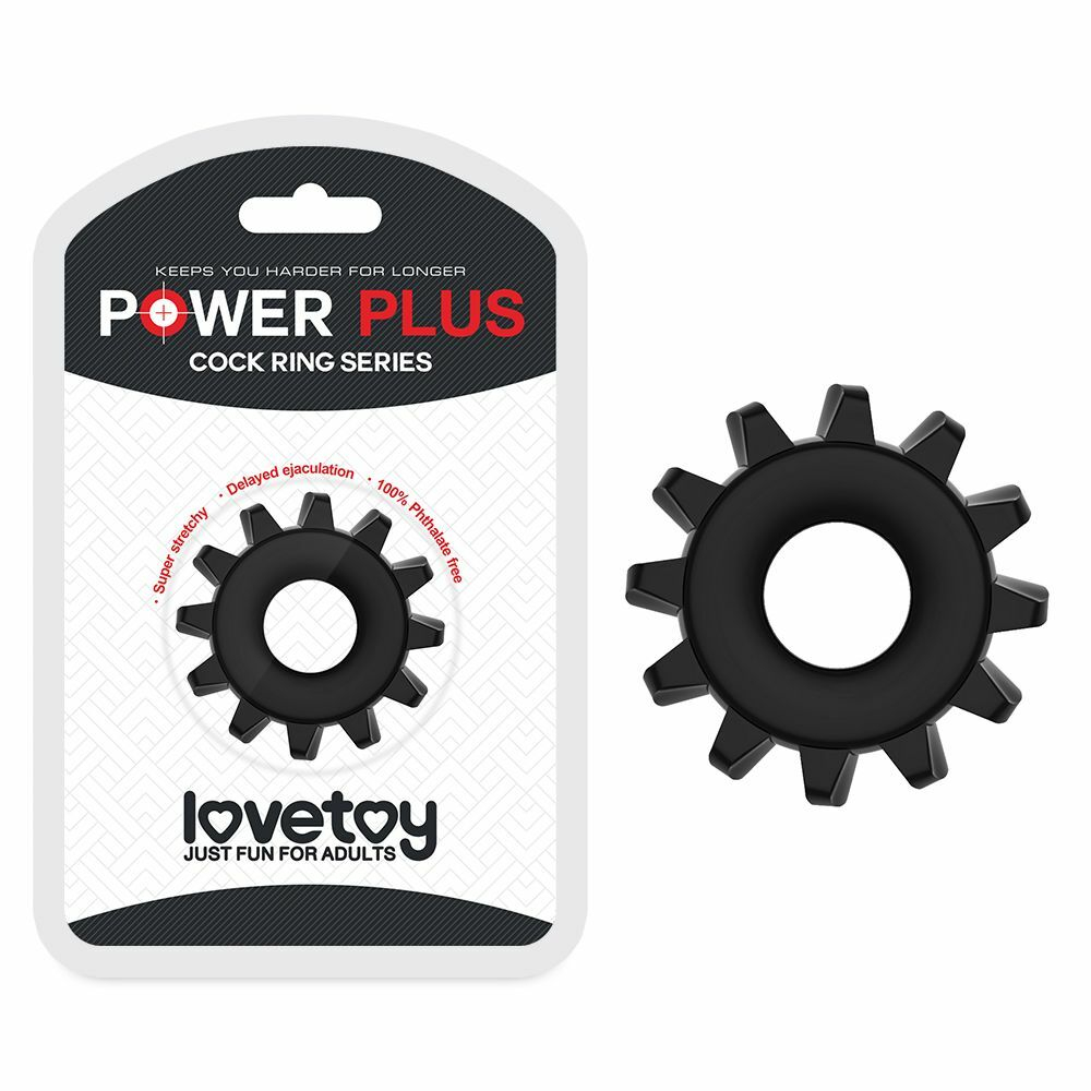 Чёрное эрекционное кольцо для пениса Power Plus (Цвет: черный)